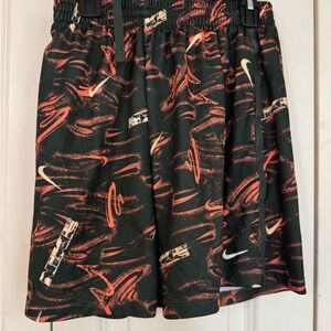Nike Boy's Black and Orange Athletic Shorts